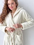 Махровий білий халат з орнаментом колосок DO2591/3-XL фото